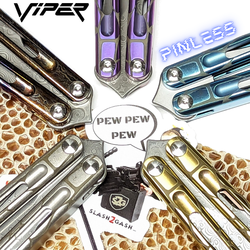 TheONE Viper Clone TITANIUM Balisong Butterfly Knife - Channel Knife-Balisong - Tophatter Daily Deals