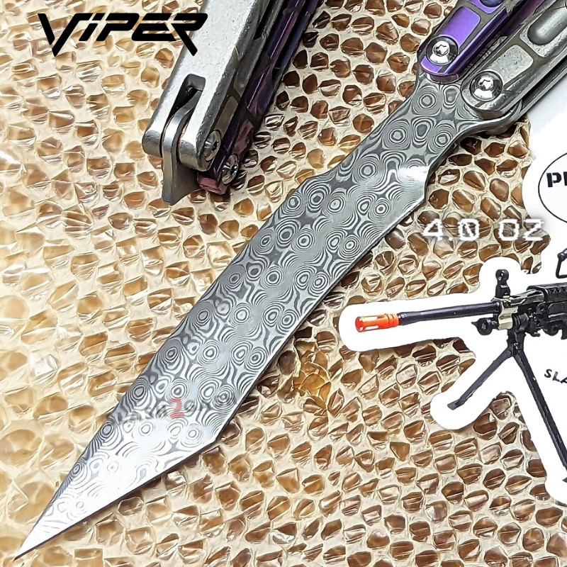 TheONE Viper Clone TITANIUM Balisong Butterfly Knife - Channel Knife-Balisong - Tophatter Daily Deals