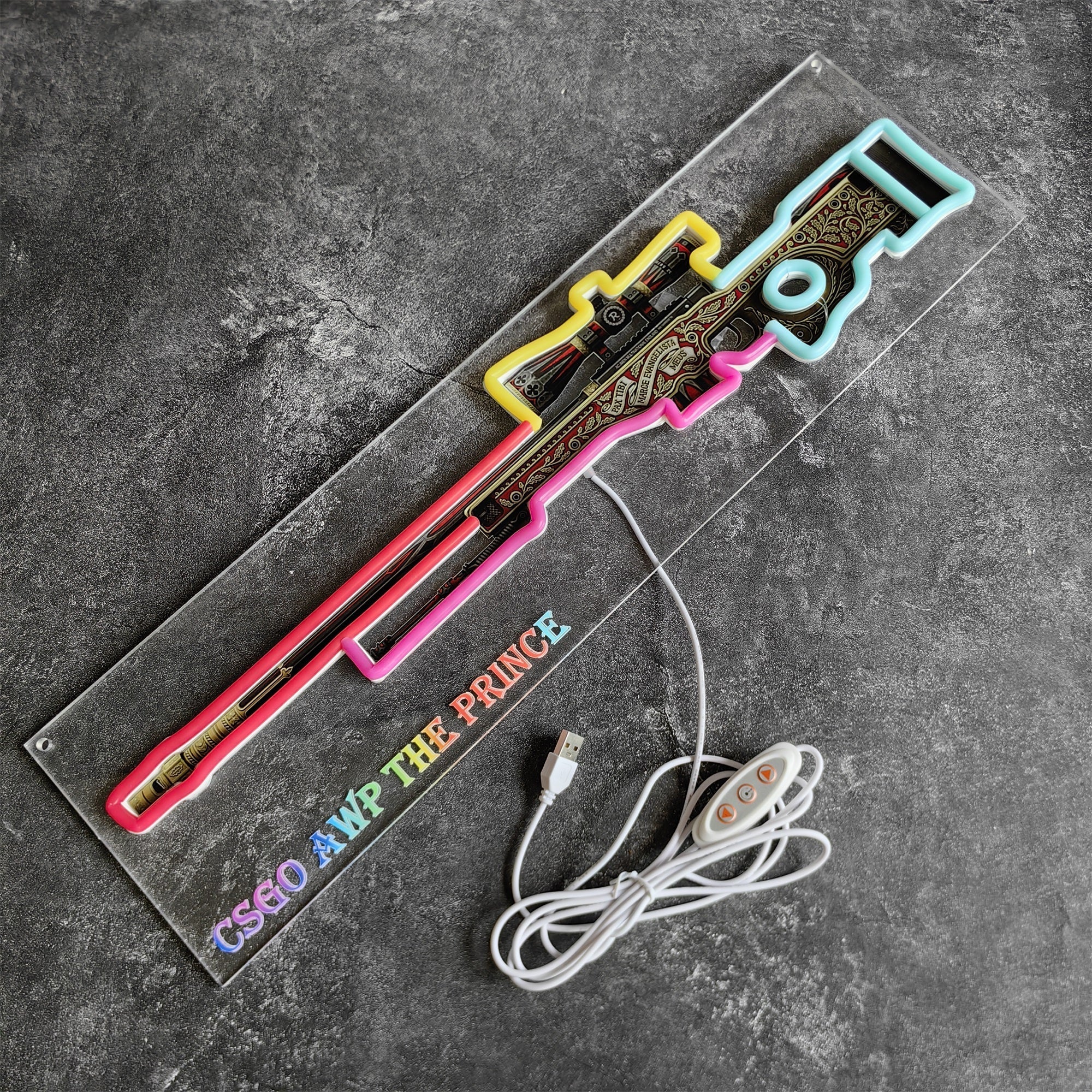AWP The Prince Gun Neon Light Wall Decor - Tophatter Daily Deals