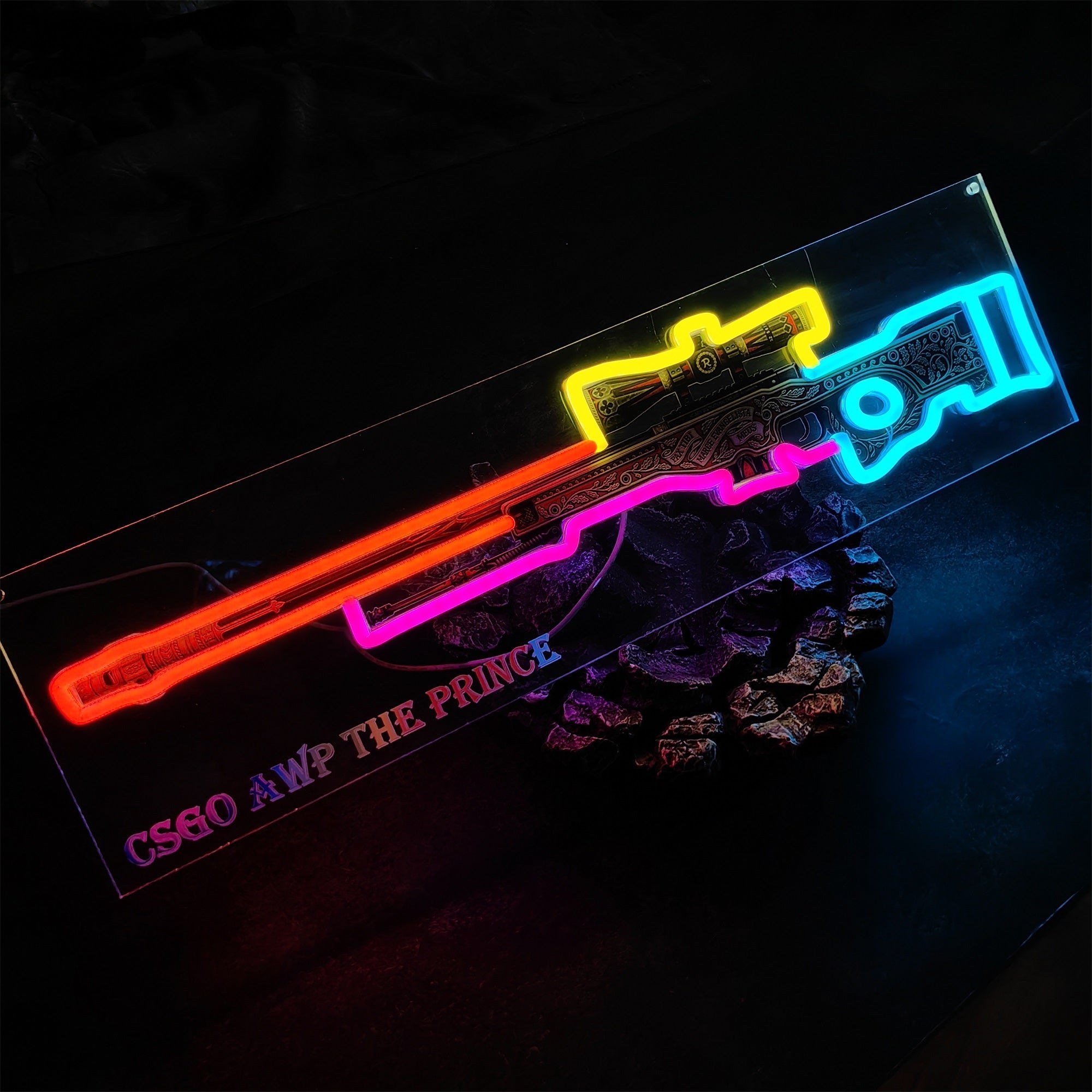 AWP The Prince Gun Neon Light Wall Decor - Tophatter Daily Deals