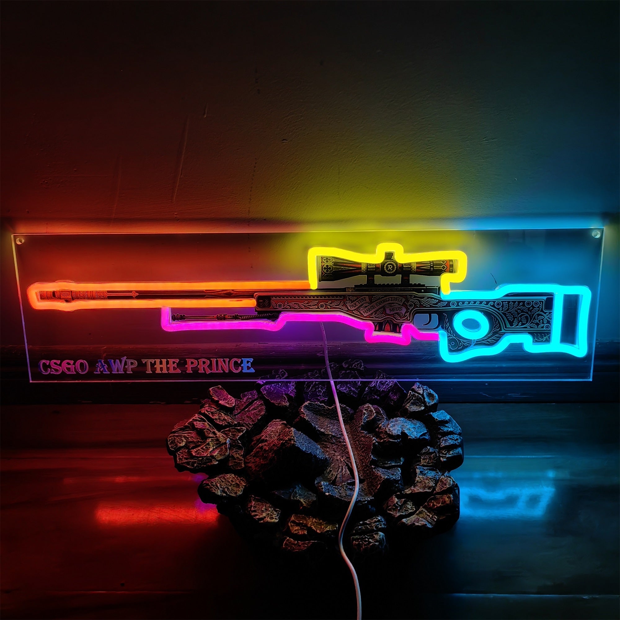 AWP The Prince Gun Neon Light Wall Decor - Tophatter Daily Deals