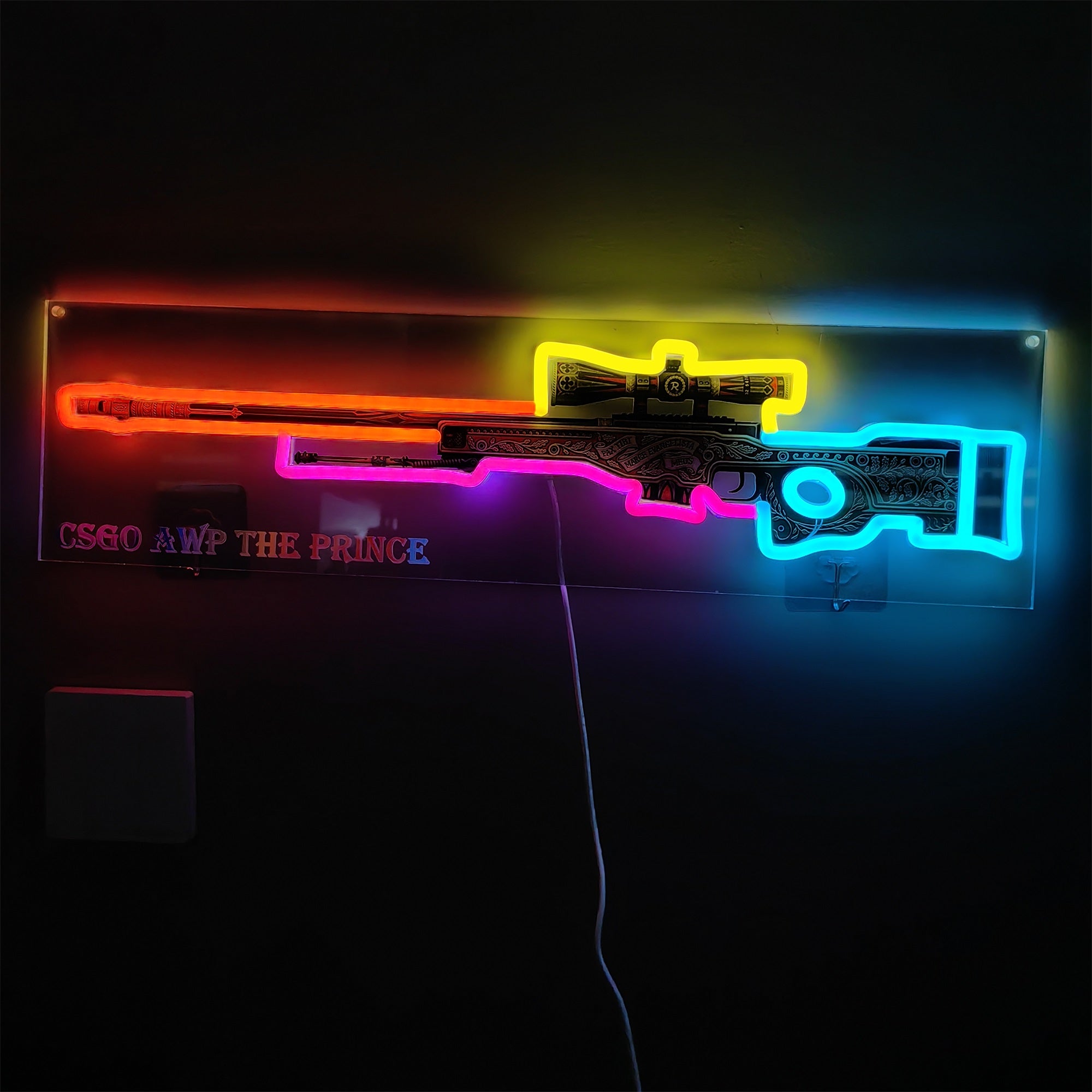 AWP The Prince Gun Neon Light Wall Decor - Tophatter Daily Deals