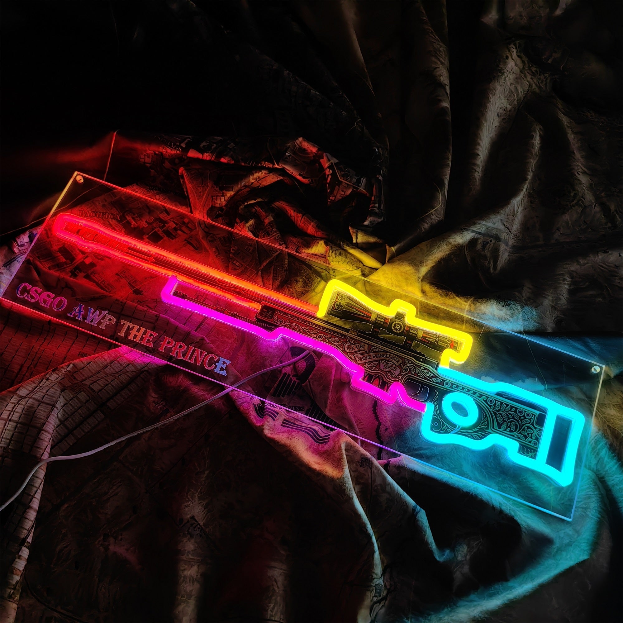 AWP The Prince Gun Neon Light Wall Decor - Tophatter Daily Deals