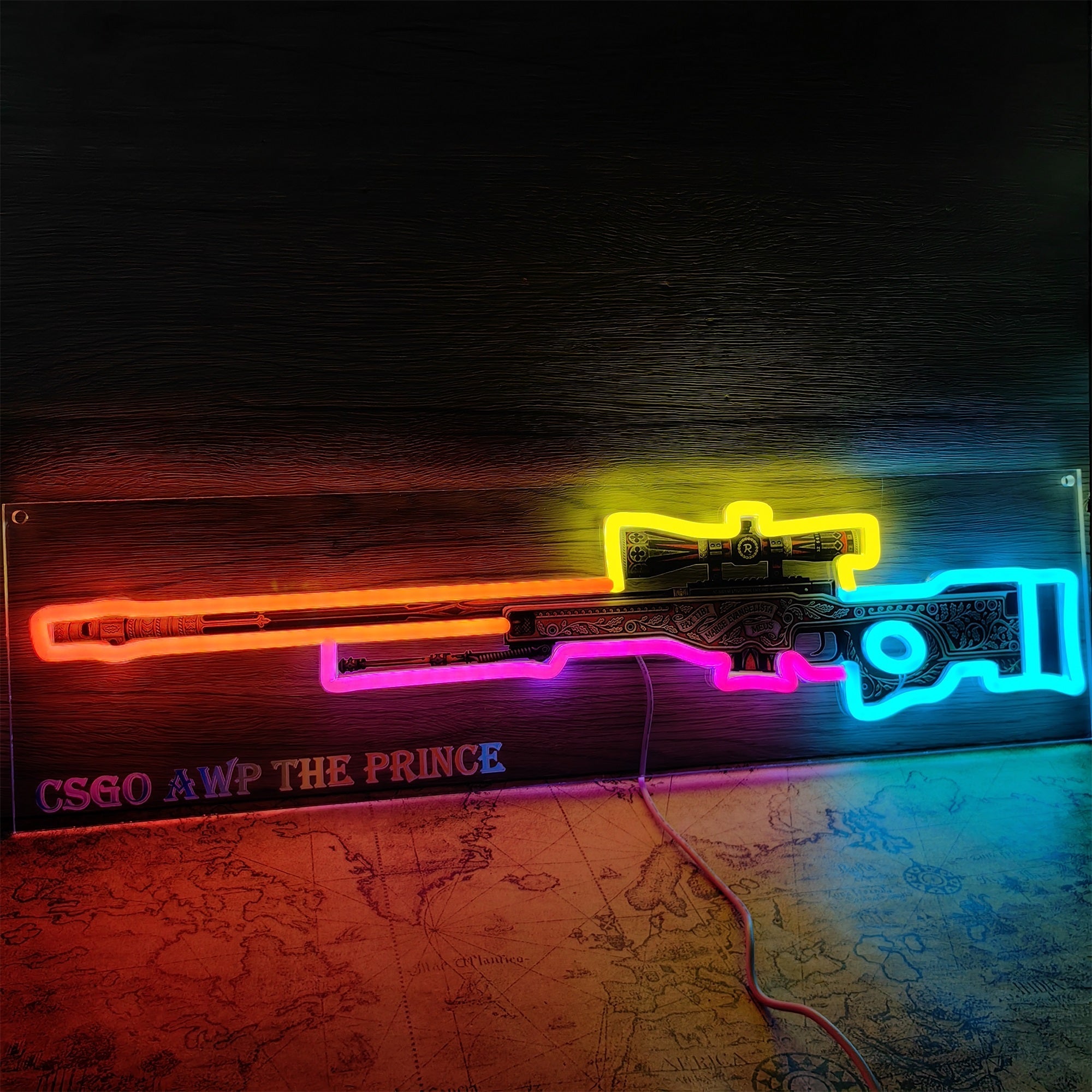 AWP The Prince Gun Neon Light Wall Decor - Tophatter Daily Deals