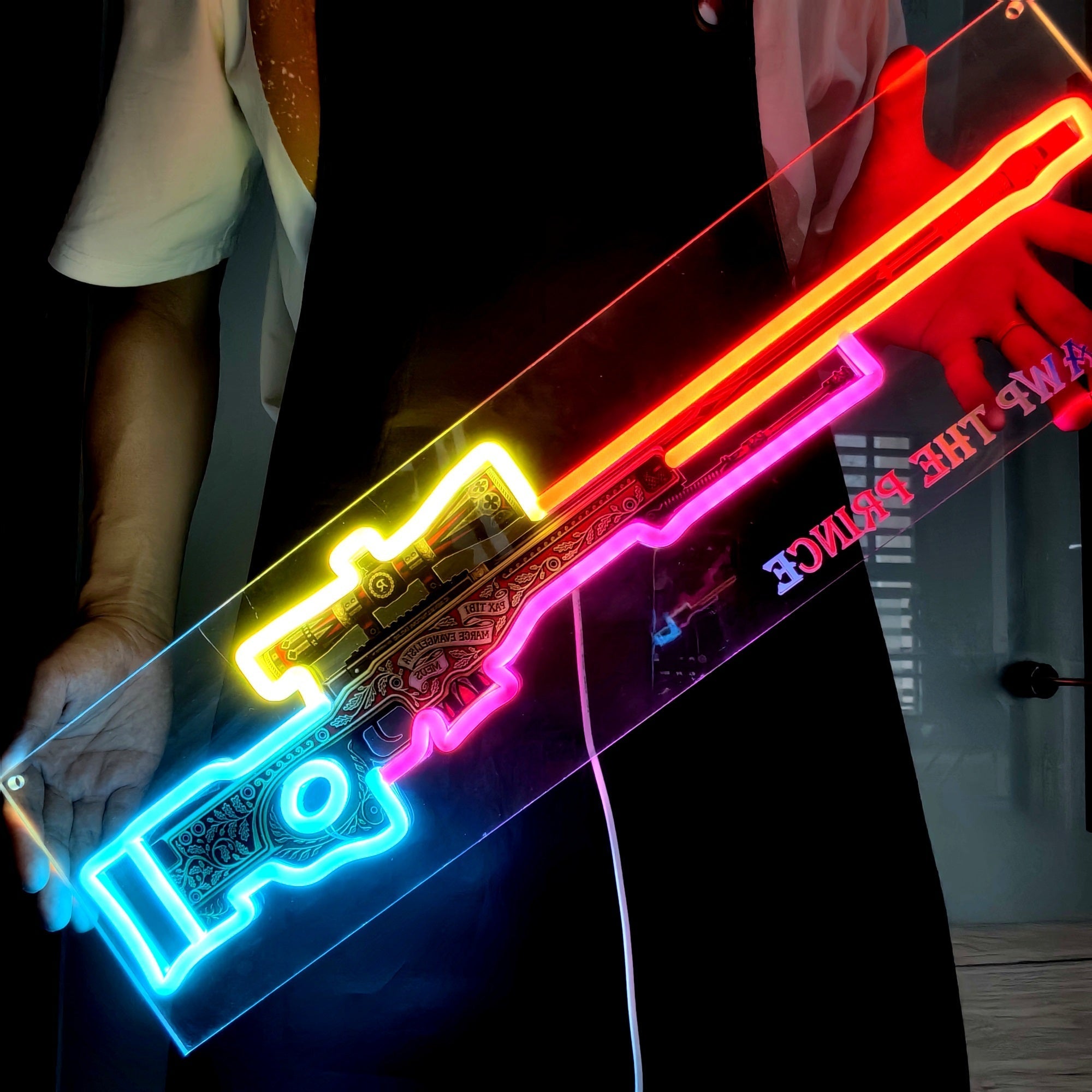 AWP The Prince Gun Neon Light Wall Decor - Tophatter Daily Deals