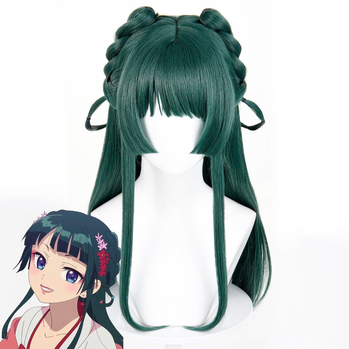 The Apothecary Diaries Maomao Braid Hair Green Cosplay Wig Wig - Tophatter Daily Deals