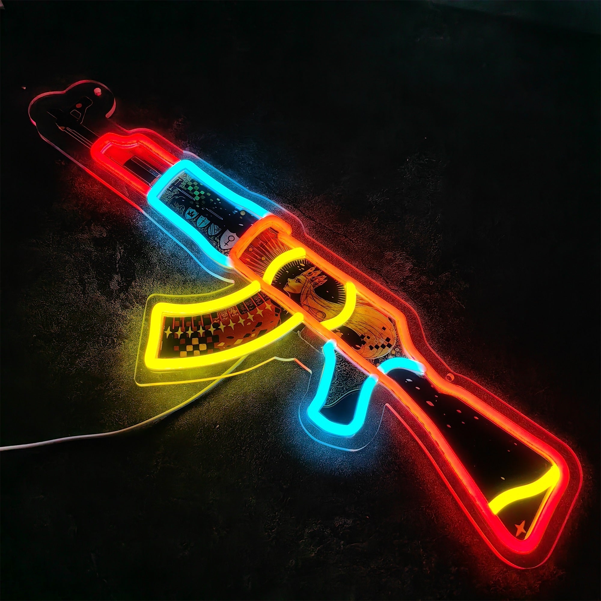 AK47 The Empress 3D Colorful Neon Night Lamp Wall Decor - Tophatter Daily Deals