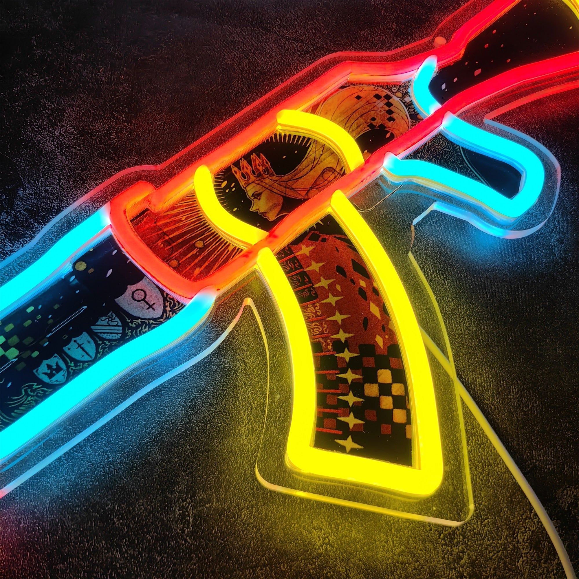 AK47 The Empress 3D Colorful Neon Night Lamp Wall Decor - Tophatter Daily Deals