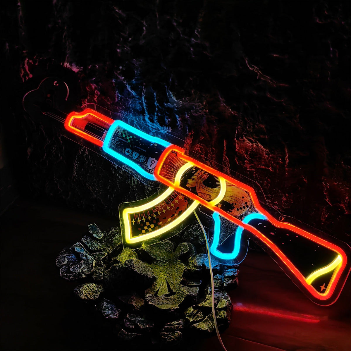 AK47 The Empress 3D Colorful Neon Night Lamp Wall Decor - Tophatter Daily Deals