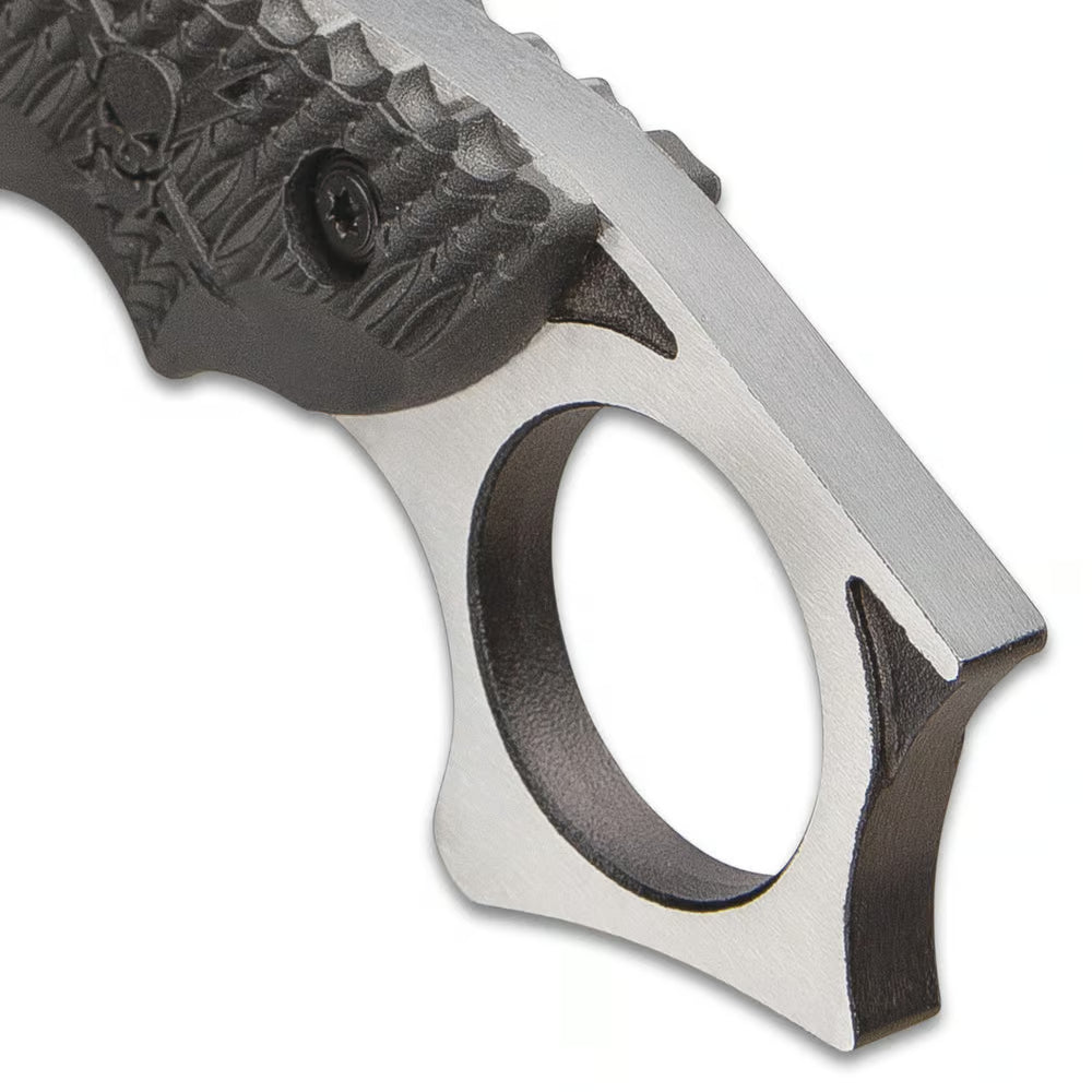 M48 Conflict Cleaver With Vortec Sheath - 2Cr13 Cast Stainless Steel Blade, Injection Molded Nylon Handle, Open Ring Pommel - Length 11 1/4” - Tophatter Daily Deals