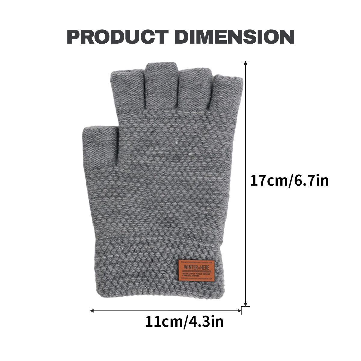 Gloves Without Fingertips - Thermal Fingerless Gloves Mens Womens Knitted Warm Winter Half Finger Mittens Gloves - Tophatter Daily Deals