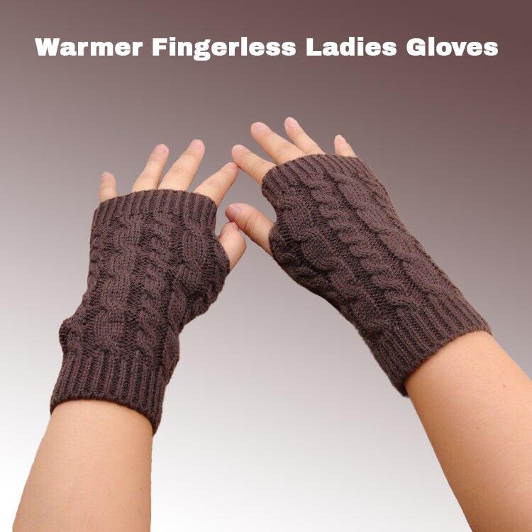 Thermal Fingerless Gloves - Women Wrist Arm Knitted Mitten Long Winter Hand Warmer Fingerless Ladies Gloves Gloves - Tophatter Daily Deals