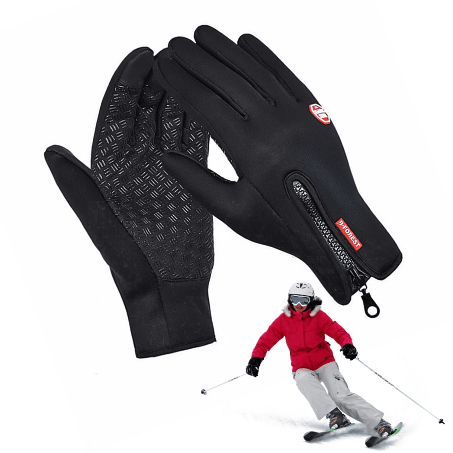 Thermal Waterproof Gloves - Winter Warm Windproof Waterproof Fleece Lined Thermal Touch Screen Gloves Gloves - Tophatter Daily Deals