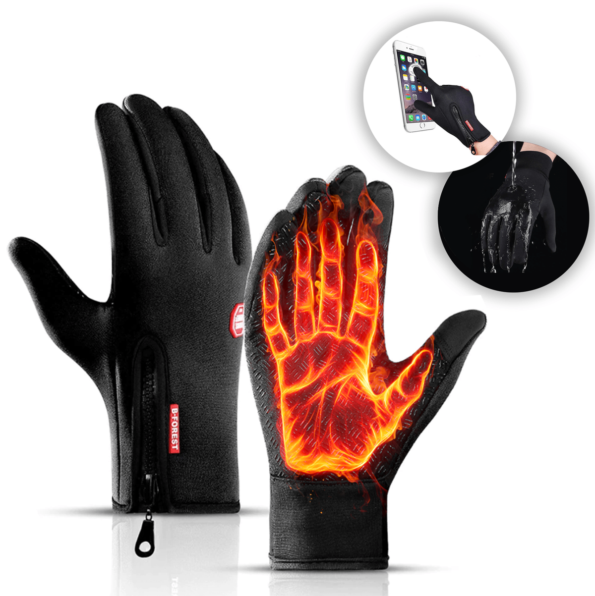 Thermal Gloves Touchscreen Winter Gloves Fleece Lined - Tophatter Daily Deals