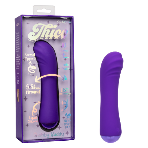 Thicc Chubby Buddy Purple 5.5 Inch Curved Ripple G-Spot Massager with 10 Speeds Waterproof Rechargeable > Sex Toys For Ladies > G-Spot Vibrators - Tophatter Daily Deals