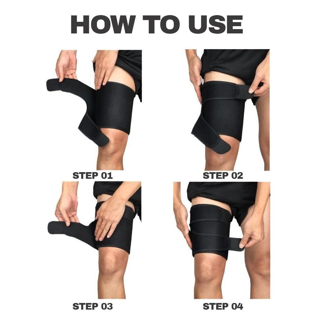 Compression Bands for Thighs - Leg Pain Relief Thigh Support Brace For Groin Hamstring Injury Sprains Wraps Sports & Outdoor - Tophatter Daily Deals