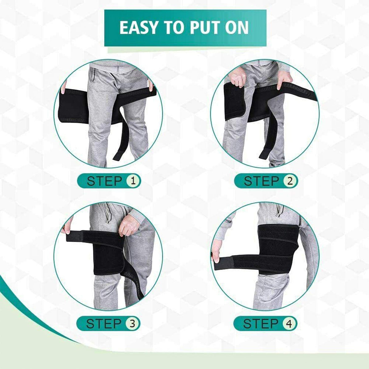 Compression Sleeves for Thighs - Adjustable Hamstring Support Brace for Men and Women Exercise & Fitness - Tophatter Daily Deals