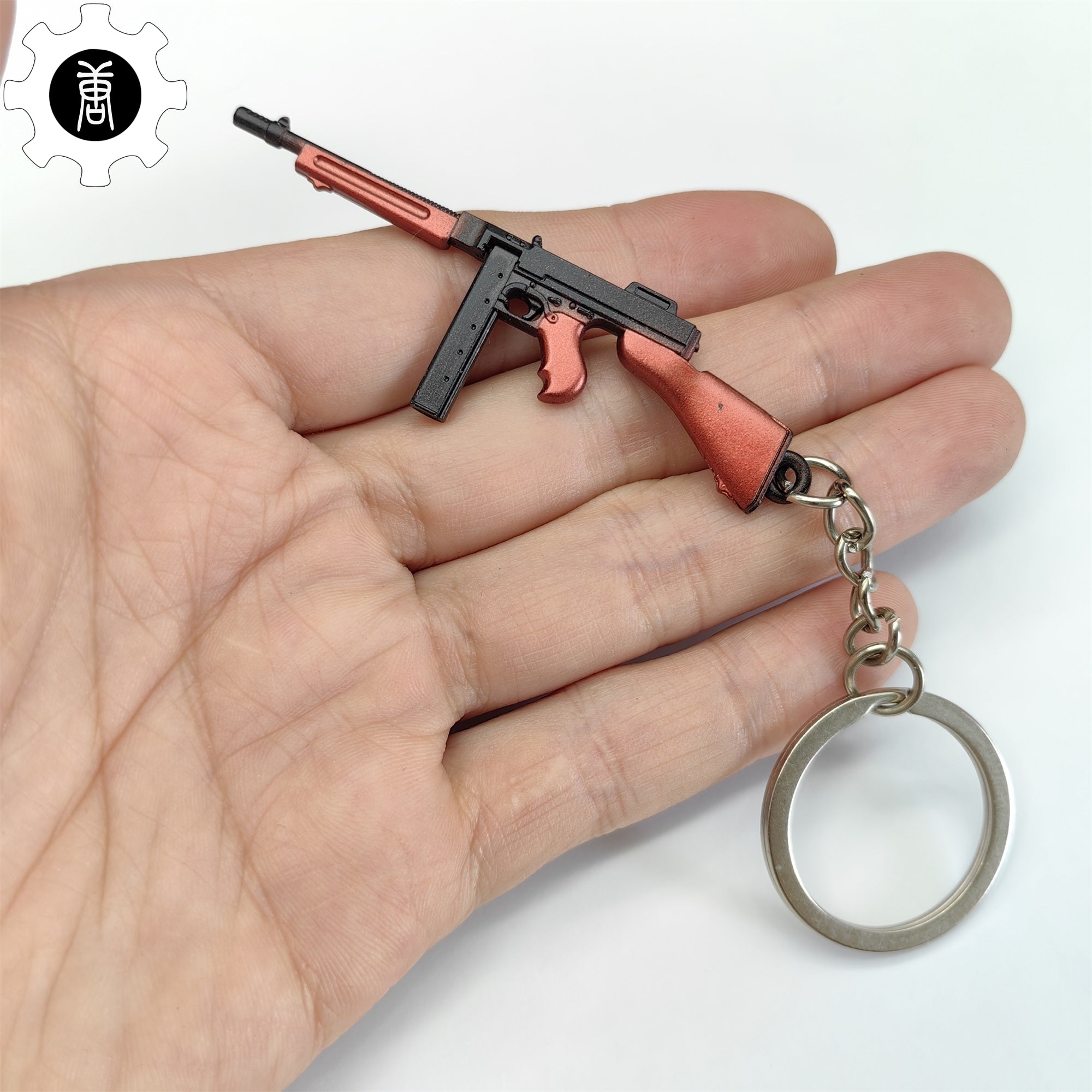 Tiny Thompson Submachine Gun Model Metal Keychain Keychain - Tophatter Daily Deals