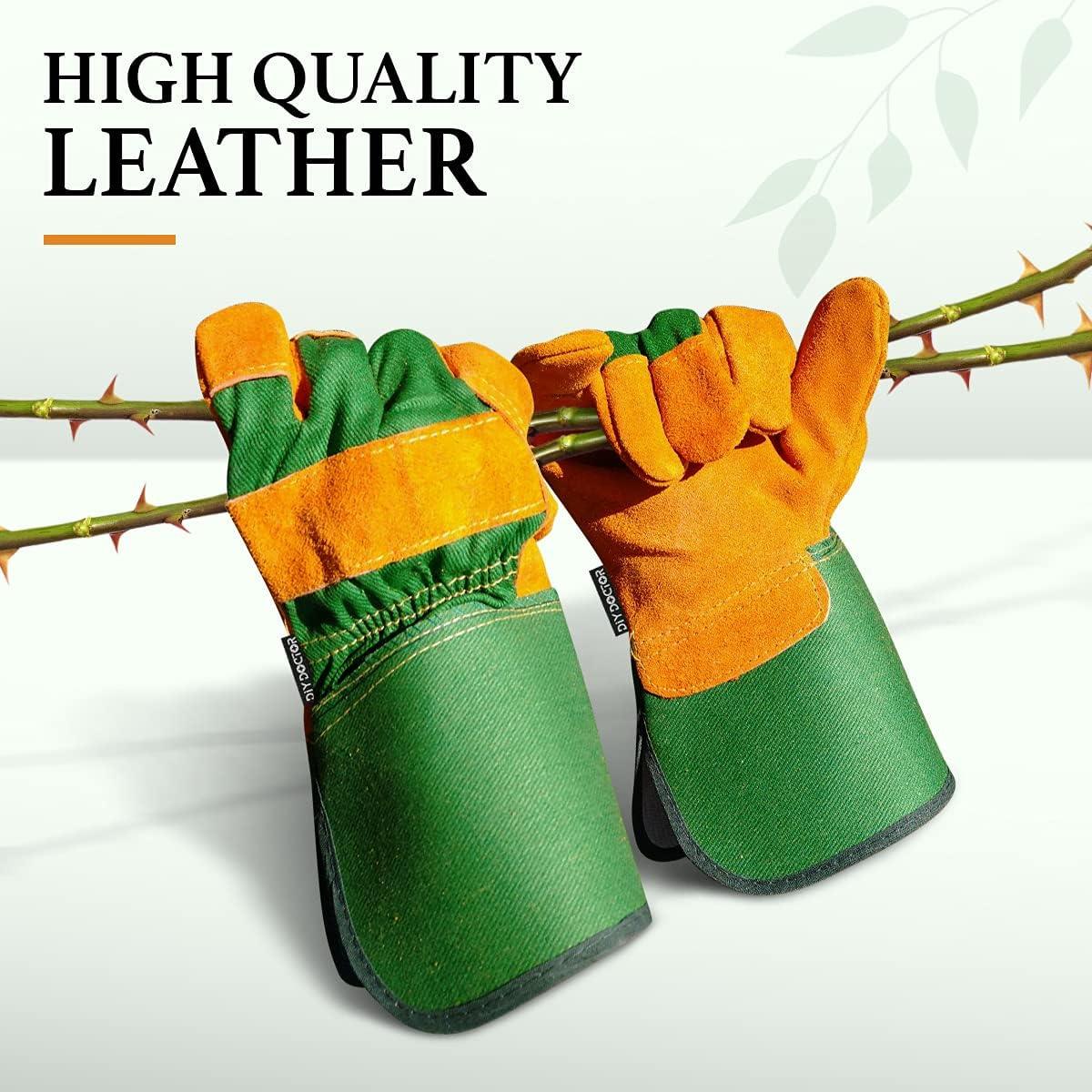 Thorn Proof Garden Gloves - Leather Gardening Gloves Thorn Proof Ladies Men Safety Suede Heavy Duty Garden Home - Tophatter Daily Deals