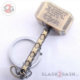 Marvel The Avengers Thor Thor's Hammer Metal Keyring Keychain Bronze Key Chain - Tophatter Daily Deals