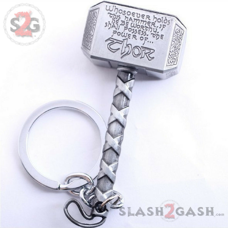Marvel The Avengers Thor Thor's Hammer Metal Keyring Keychain Antique Silver Key Chain - Tophatter Daily Deals
