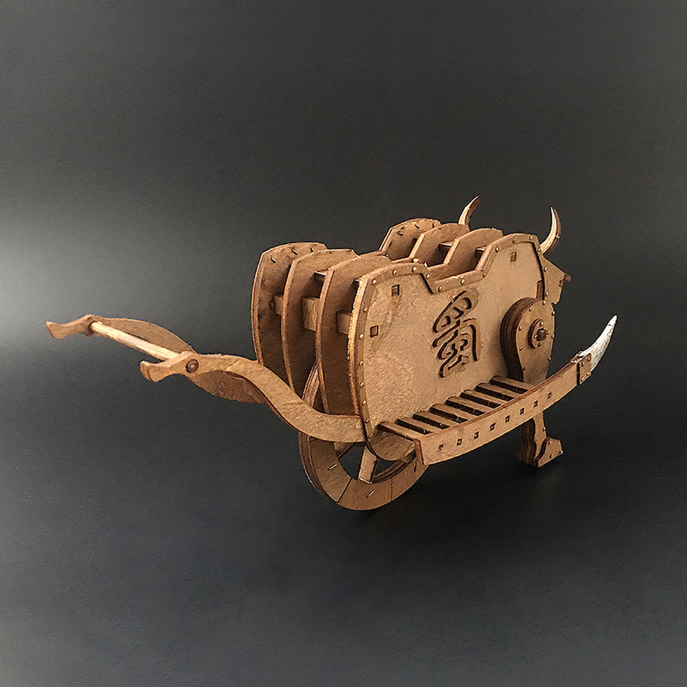 AM013 Mu Niu Liuma Zhuge Liang Three Kingdoms Ancient Wooden Ox Chariot Model 3D Mechanical Model Kit - Tophatter Daily Deals