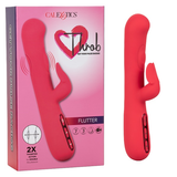 Throb Flutter Red Dual Stimulator Massager with 2x Thumping Action and 7 Vibration Functions, Silicone Waterproof Vibrator > Vibrators > Ladies > Rabbit - Tophatter Daily Deals