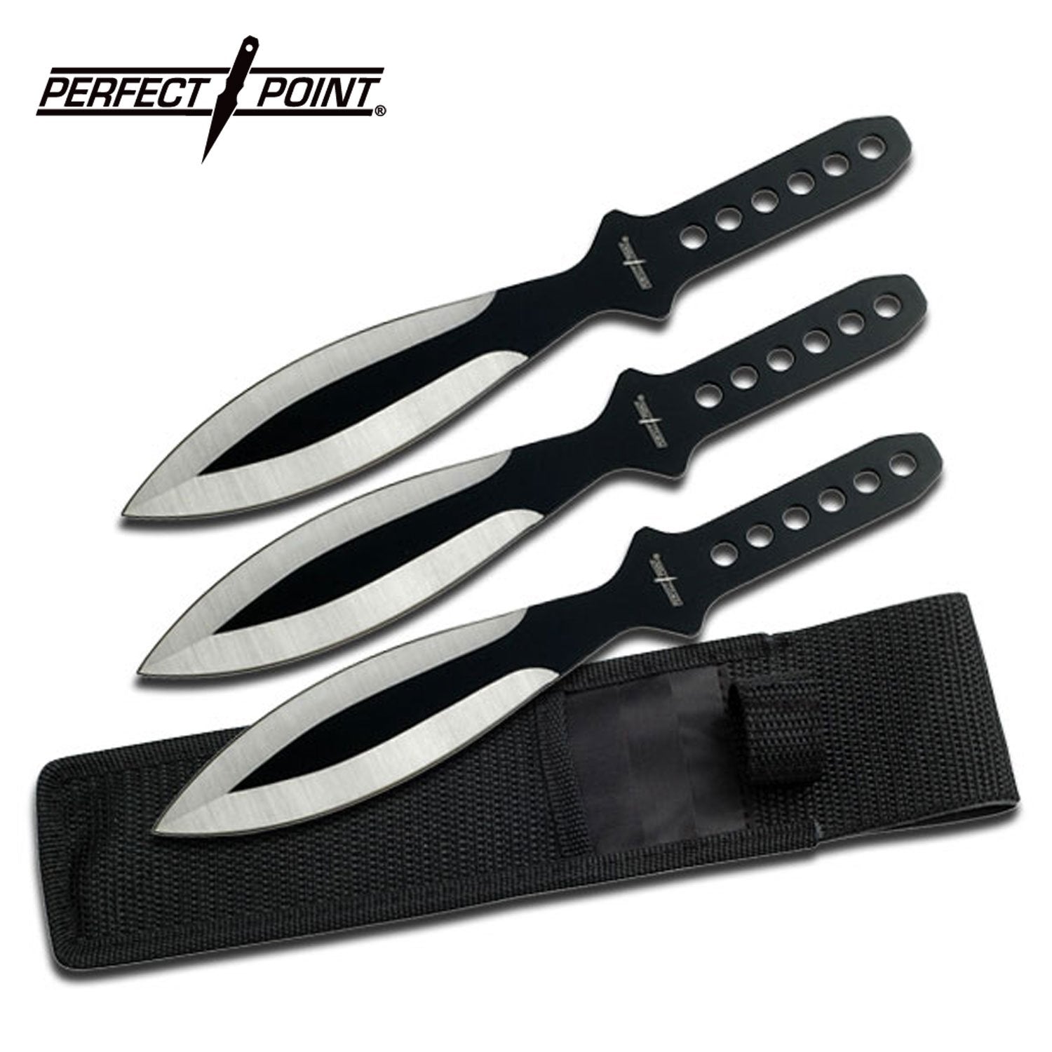 9" Throwing Knives Perfect Point Black Ninja Knife - 3 PC Set Knife-Thrower - Tophatter Daily Deals