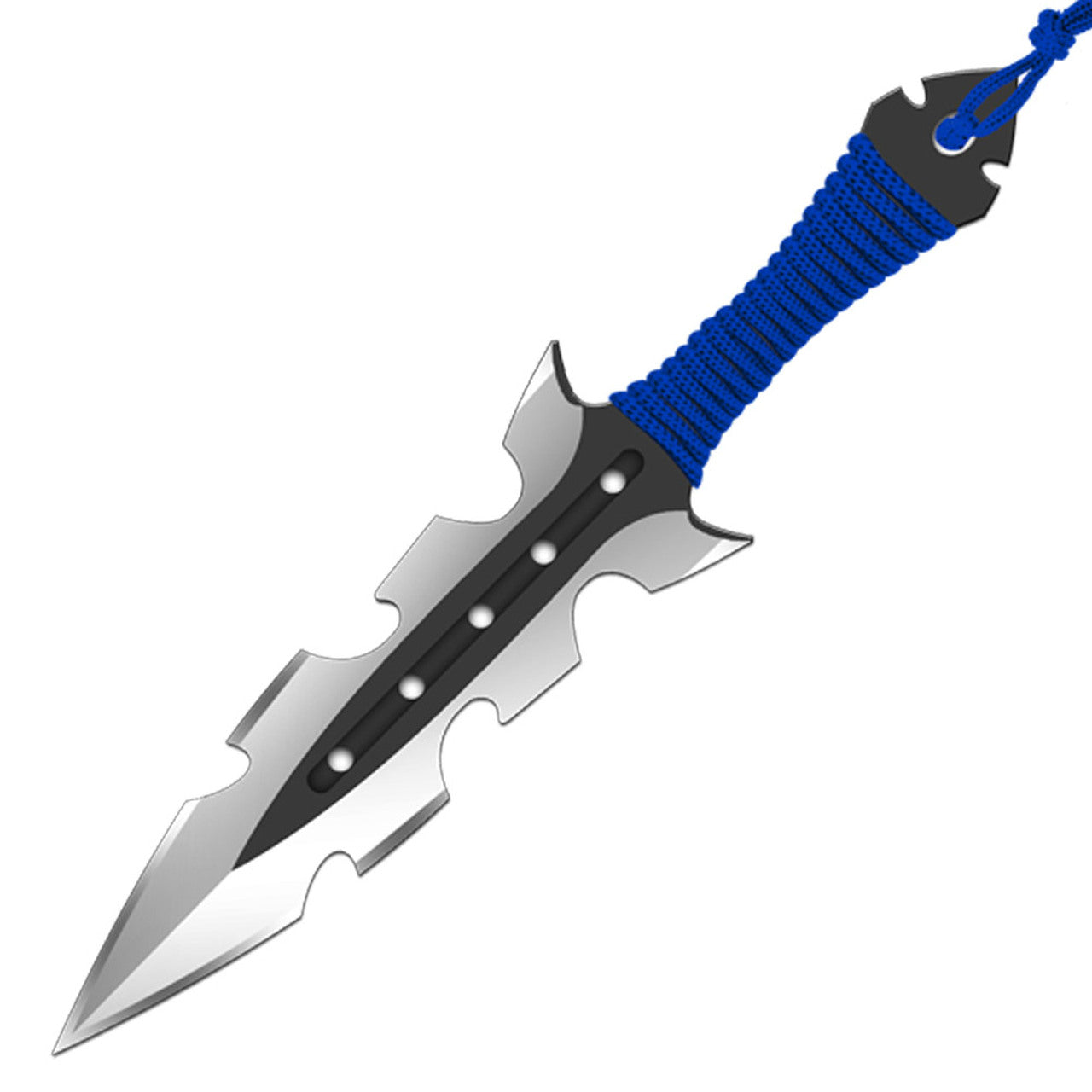 7" Shark Tooth Throwing Knives Black Red Blue Ninja Knife - 3 PC Set Knife-Thrower - Tophatter Daily Deals