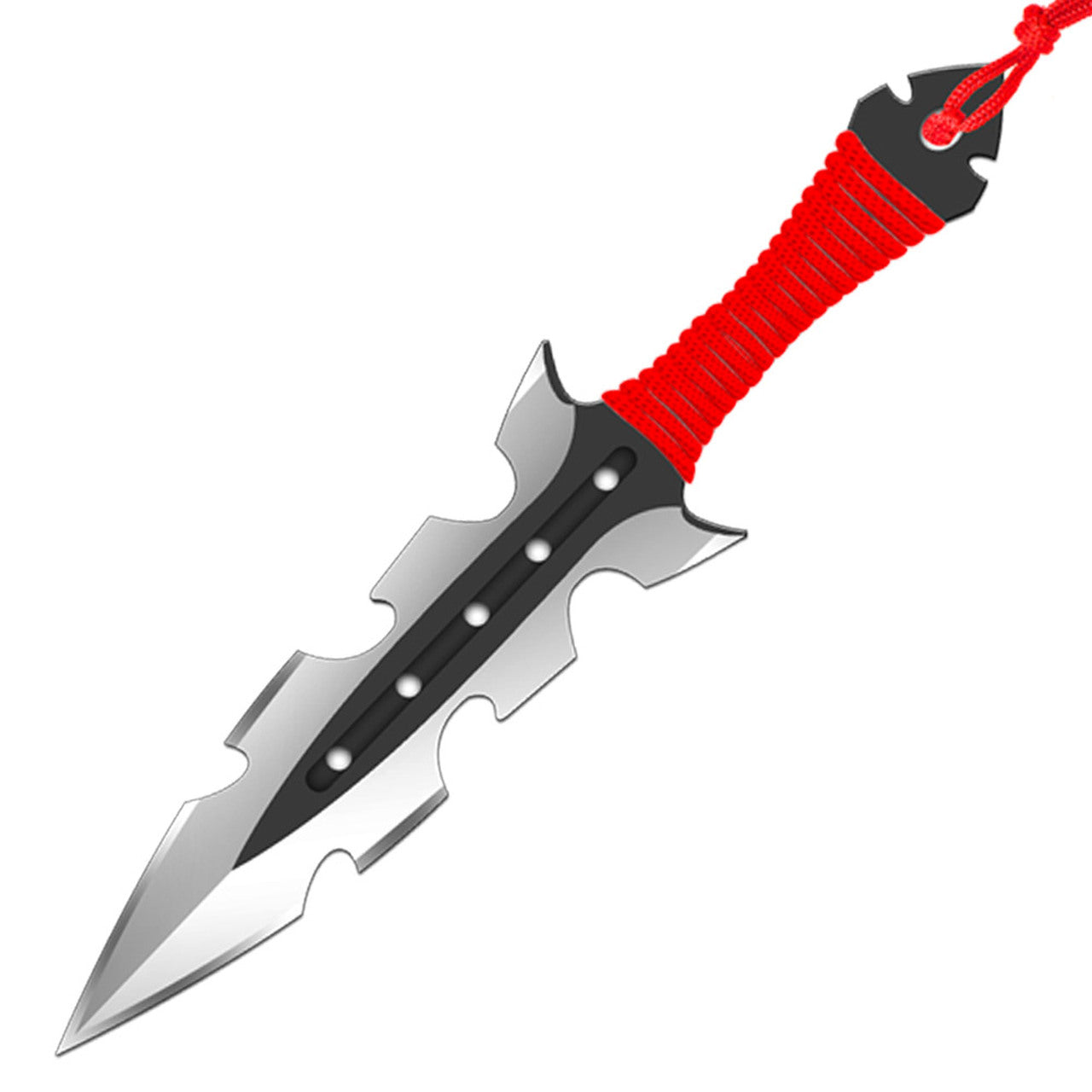 7" Shark Tooth Throwing Knives Black Red Blue Ninja Knife - 3 PC Set Knife-Thrower - Tophatter Daily Deals