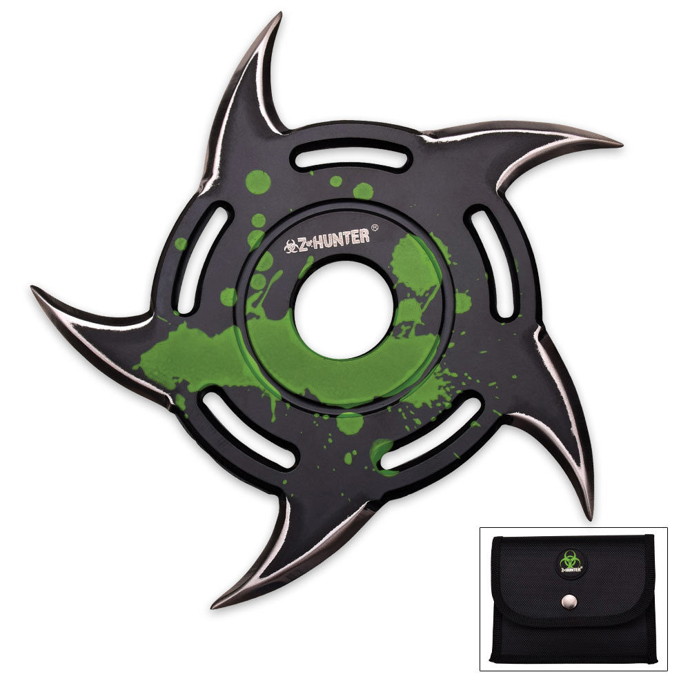Zombie Throwing Star Undead Z-Hunter Shuriken 5 Point - Blood Splatter Knife-Star - Tophatter Daily Deals