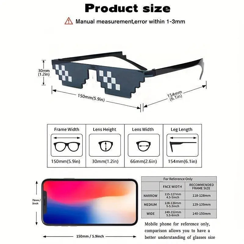 Thug Life Trend Mosaic Black Cat Eyeglasses Y2K Hip Hop Sunshade Eyewear - Tophatter Daily Deals
