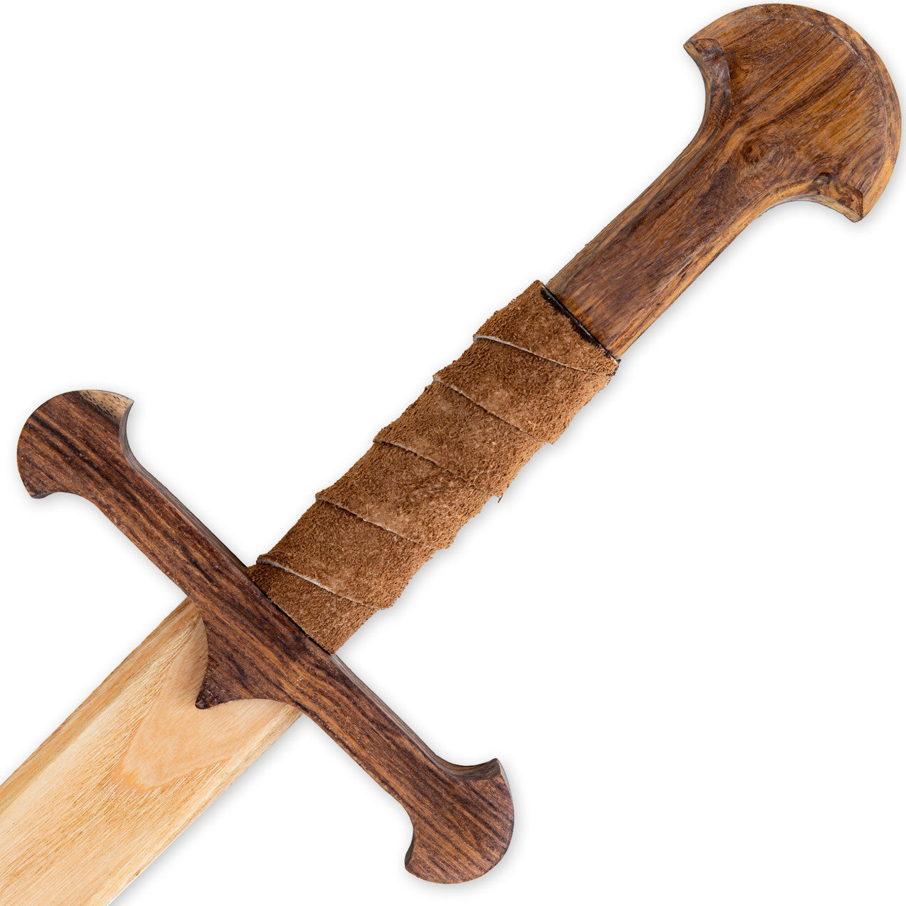 Thunderstruck Hooved Combatant Wood Sword with Leather Wrapped Handle Swords - Tophatter Daily Deals