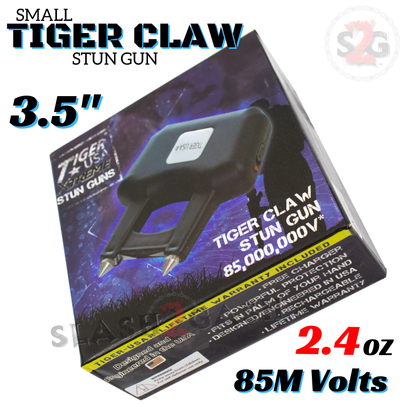STUN GUN 85M Volts Tiger USA Rechargeable Self Defense - Black Tiger Claw SD-StunGun - Tophatter Daily Deals