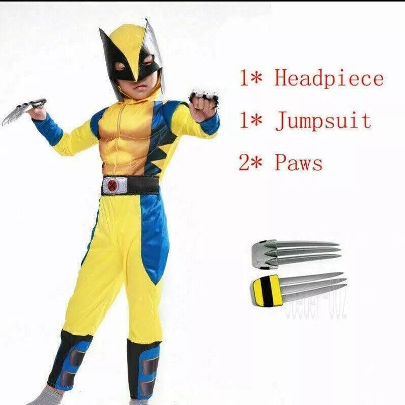 Wolverine Yellow Suit - Boys Wolverine Book Week Costume Tight Muscle Suit Full Set Festive & Franchise - Tophatter Daily Deals