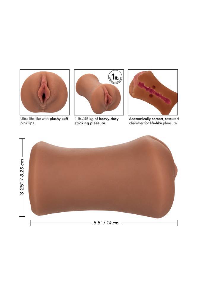 Cal Exotics - Stroke it - Tight Pussy Stroker - Brown Sex Toy - Tophatter Daily Deals