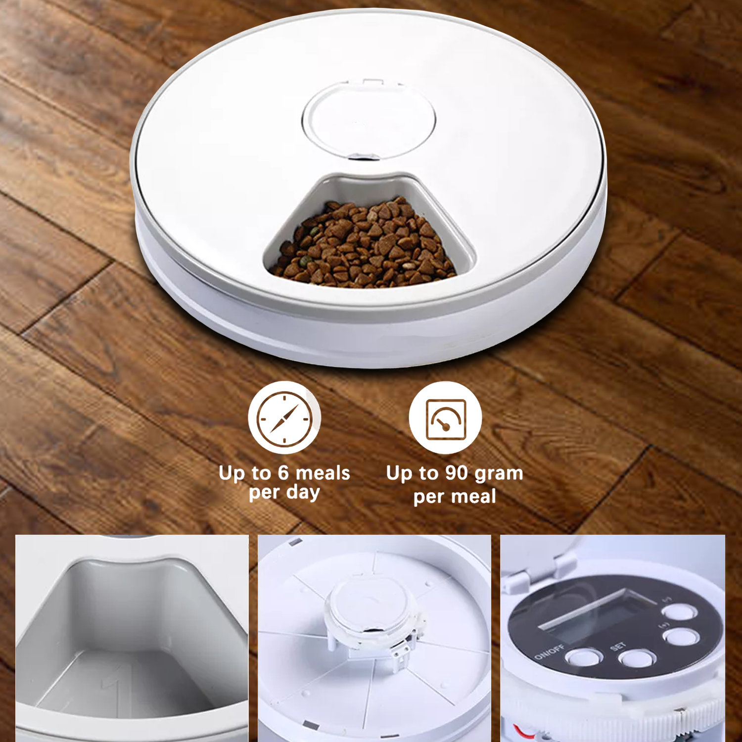 Timed Pet Feeder – Automatic & Scheduled Meal Dispenser for Healthy Pet Feeding Pet Products - Tophatter Daily Deals