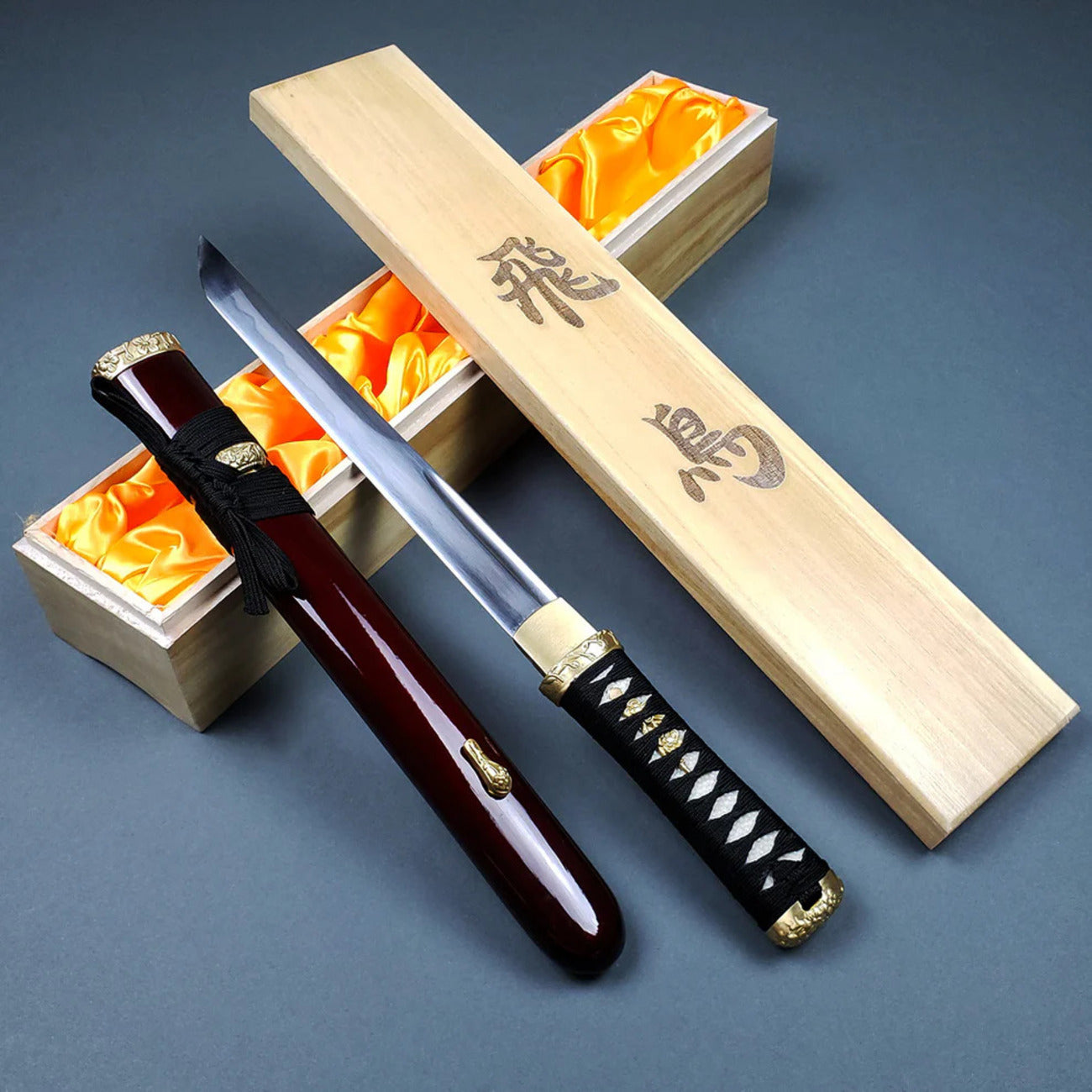 Timeless Elegance Traditional Japanese Tanto in Burgundy Dagger - Tophatter Daily Deals