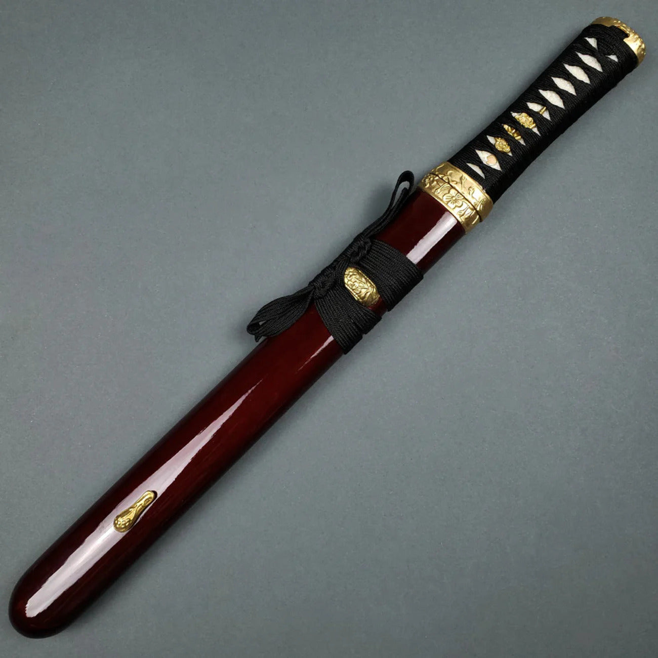 Timeless Elegance Traditional Japanese Tanto in Burgundy Dagger - Tophatter Daily Deals