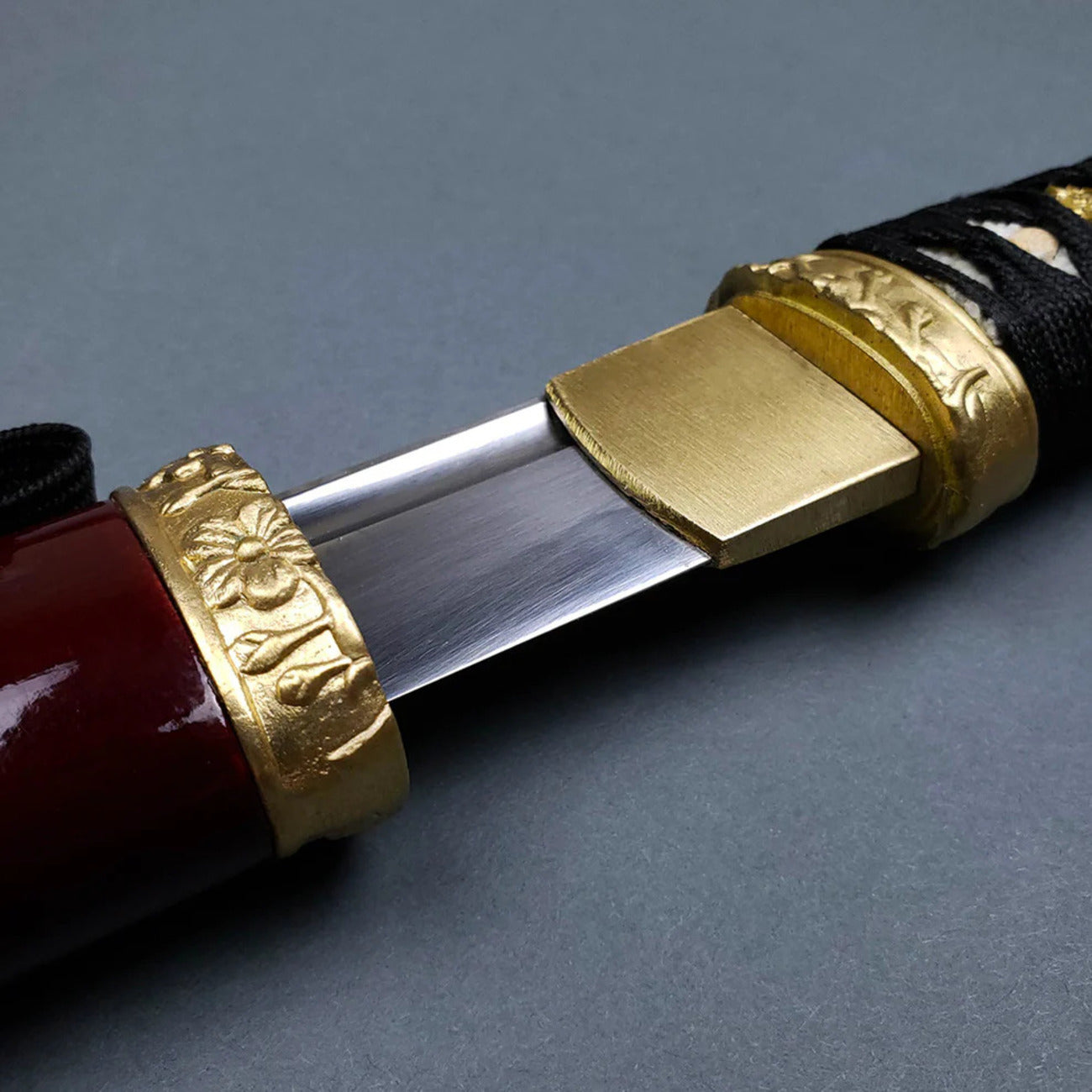 Timeless Elegance Traditional Japanese Tanto in Burgundy Dagger - Tophatter Daily Deals