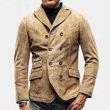 Timeless men's blazer jacket – double-breasted, structured fabric, for autumn Beige Men's Blazers - Tophatter Daily Deals