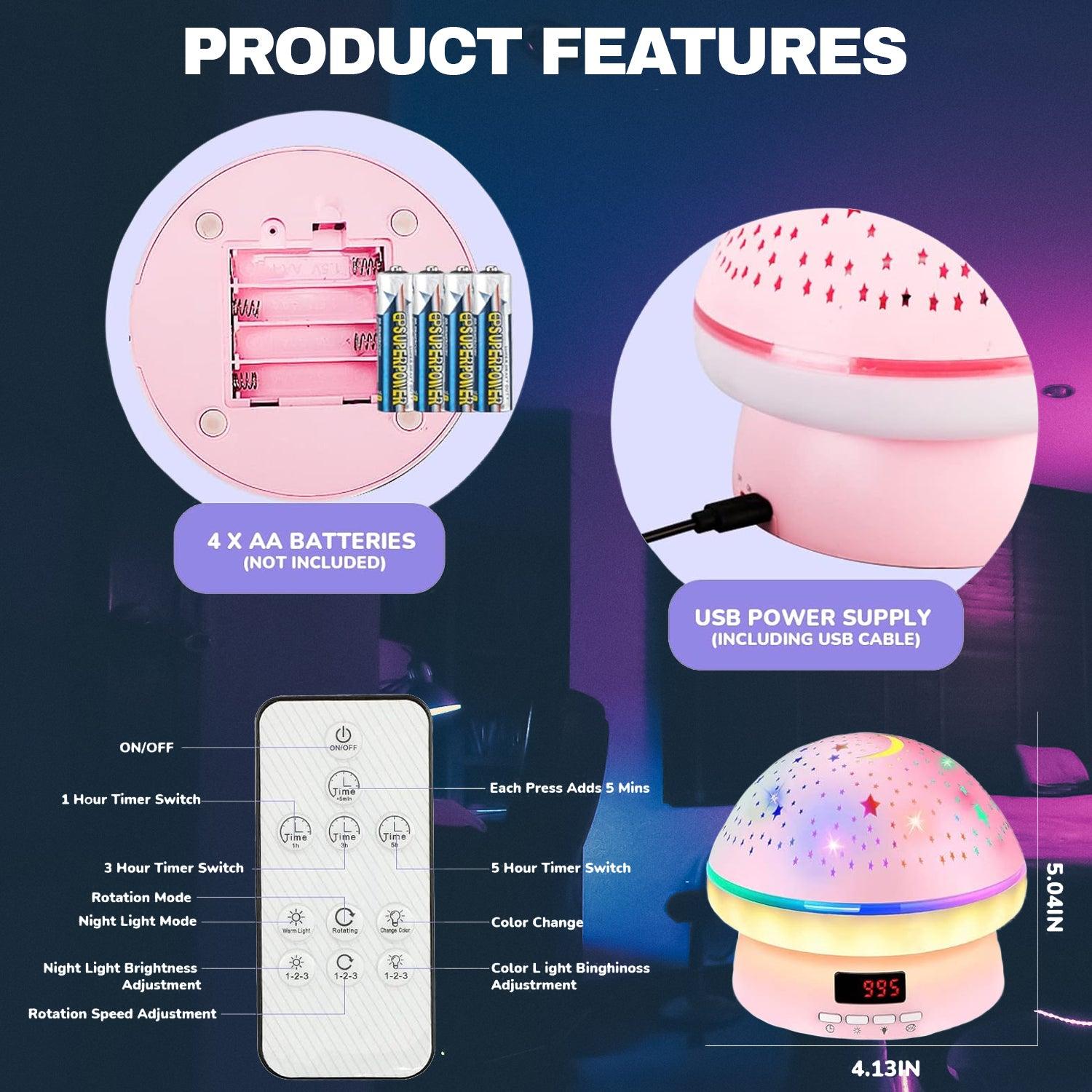 Stars Light Projector - Timer Rotation Star Projector Night Light for Kids Xmas Stocking Fillers Christmas Toys - Tophatter Daily Deals