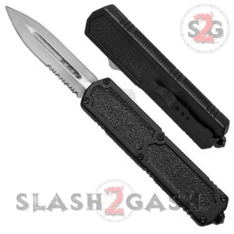 Titan OTF Knife D/A Black Automatic Switchblade UPGRADED - Dagger Ser Knife-OTF - Tophatter Daily Deals