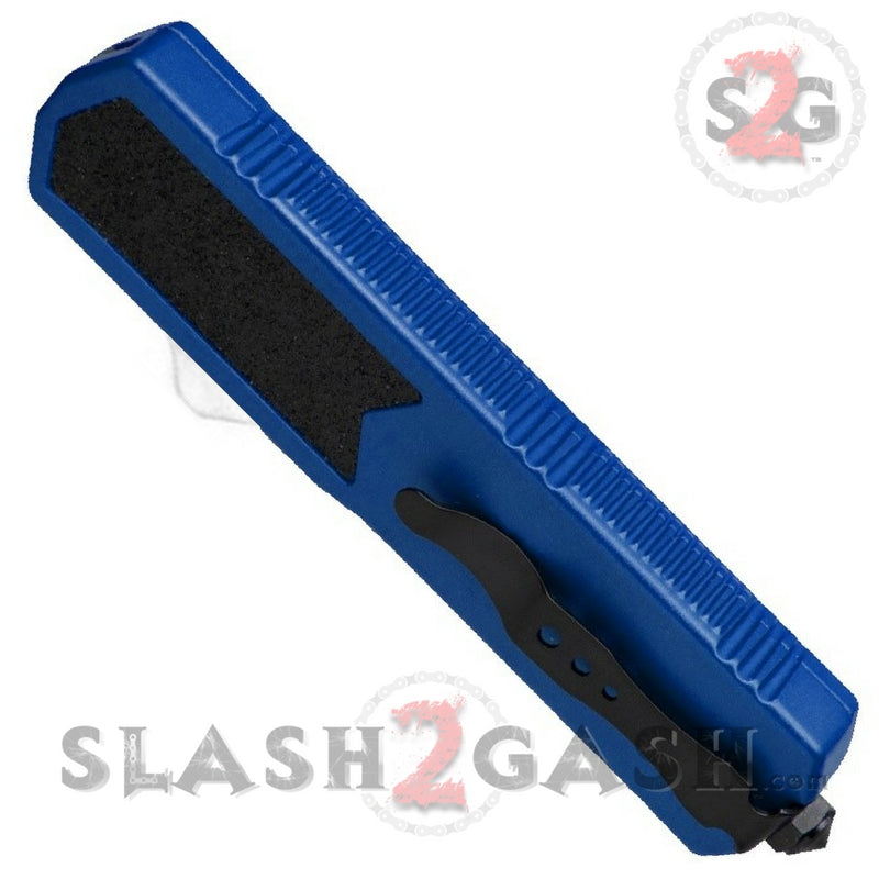 Titan OTF Dual Action BLUE Tactical Automatic Knife Plain Edge Dagger Knife-OTF - Tophatter Daily Deals