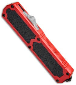 Titan OTF Dual Action Red Automatic Knife Satin Dagger Serrated Knife-OTF - Tophatter Daily Deals