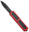Titan OTF Dual Action Red Automatic Knife - Black Dagger Serrated Black Blade Knife-OTF - Tophatter Daily Deals