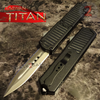 Titan OTF Knife D/A Black Automatic Switchblade TAIWAN - upgraded Double Edge (carbon fiber) - Satin Knife-OTF - Tophatter Daily Deals