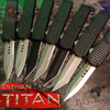 Titan OTF Knife D/A Black Automatic Switchblade TAIWAN - upgraded Knife-OTF - Tophatter Daily Deals
