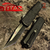 Titan OTF Knife D/A Black Automatic Switchblade TAIWAN - upgraded Tanto Plain - Black Knife-OTF - Tophatter Daily Deals
