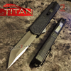 Titan OTF Dual Action Black Automatic Knife Tanto Satin Serrated Knife-OTF - Tophatter Daily Deals